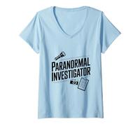 Donna Investigatore paranormale Ghost Hunter Maglietta con Collo a V
