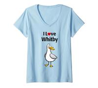 Donna Io Amo Whitby Maglietta con Collo a V