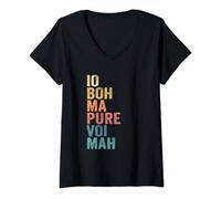 Donna Io Boh Ma Pure Voi Mah Detto Divertente Maglietta con Collo a V