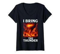 Donna Io Porto Il Tuono Maglietta con Collo a V