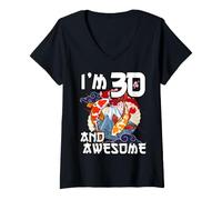 Donna Io Sono 30 e Fantastico Compleanno Giapponese Carpa Koi Pesce Maglietta con Collo a V