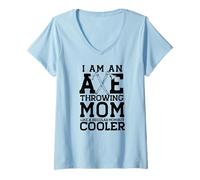 Donna IO Sono Axe Lancio Mamma Come Una Madre Regolare MA Favore! Meme Maglietta con Collo a V