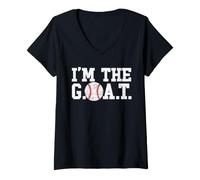 Donna Io Sono la Capra da Baseball G.O.A.T Maglietta con Collo a V