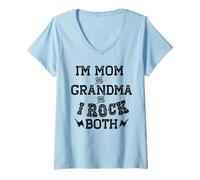 Donna Io Sono Mamma e Nonna e io Rock Entrambi Nonno Meme Maglietta con Collo a V