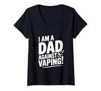 Donna Io Sono Un papà Contro Vaping Orgoglioso papà Anti-Vaping Maglietta con Collo a V