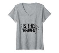 Donna Iowa Is This Heaven Funny State Map Vintage Pride Maglietta con Collo a V