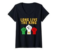 Donna Iran Long Live The King - Maglietta persiana Maglietta con Collo a V