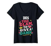 Donna Iris Personalized Women's Gift Custom Iris Maglietta con Collo a V