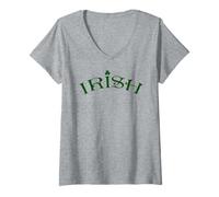 Donna IRISH Drink Fight Whisky irlandese Doppio lato Maglietta con Collo a V
