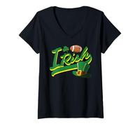 Donna Irish Sports Fans Family Cheer Football Fighting Vintage Men Maglietta con Collo a V