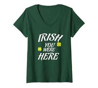 Donna Irlandese Vorrei Che tu Fossi Qui Mi manchi Articolo Patty's Day Maglietta con Collo a V
