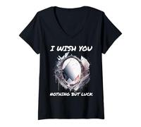 Donna Ironico I Wish You Nient'altro Che Bad Luck Broken Mirror Maglietta con Collo a V