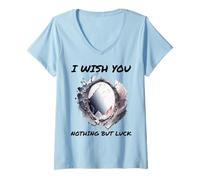 Donna Ironico I Wish You Nient'altro Che Bad Luck Broken Mirror Maglietta con Collo a V