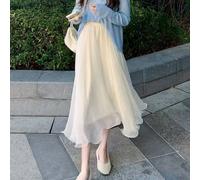 Donna Irregolare Rete Tulle Increspatura a-Line Tutu Abito Estivo Chic