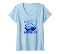 Donna IS IT Futuristic OR Just Aquarius? Maglietta con Collo a V