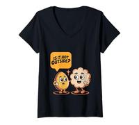 Donna Is It Hot Outside Snack Movie Popcorn scherzo - Maglietta con Collo a V