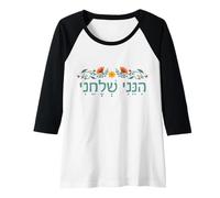 Donna Isaia 6:8 Hineni Shelacheni Ebraico Qui Sono Mandami Fiore Maglia con Maniche Raglan