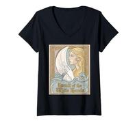 Donna Iseult delle Mani Bianche - Folklore Mitologia di Re Artù Maglietta con Collo a V