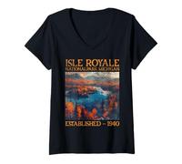 Donna Isle Royale National Park | Michigan Maglietta con Collo a V