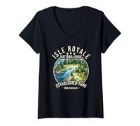 Donna Isle Royale National Park | Michigan Maglietta con Collo a V