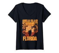 Donna Isola Amelia Maglietta con Collo a V