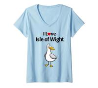 Donna Isola di Wight Maglietta con Collo a V