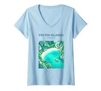 Donna Isole Phi Phi Thailandia Maglietta con Collo a V