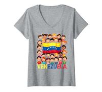Donna Ispanic Heritage Month Costume Venezuela Flag Pride Kids Maglietta con Collo a V