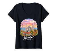 Donna Istanbul Turchia Maglietta con Collo a V