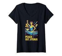 Donna Isterectomia Peace out Uterus Fun Womens Get Well Maglietta con Collo a V