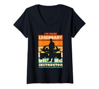 Donna Istruttore Di Guida Legendary Driving Instructor Maglietta con Collo a V