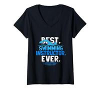 Donna Istruttore di Nuoto Best Swimming Instructor Ever Maglietta con Collo a V