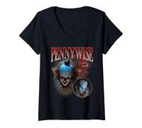 Donna IT (2017) Pennywise Bootleg Maglietta con Collo a V