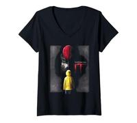 Donna IT (2017) You'll Float Too Fog Poster Maglietta con Collo a V