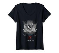 Donna IT (2019) Pennywise in The Dark Maglietta con Collo a V