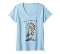 Donna It is What It is And It's Autism Funny Autism Maglietta con Collo a V