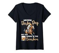 Donna It Must Be Derby Day Bel cappello dov'è il Bourbon Derby Day Maglietta con Collo a V
