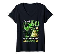 Donna It’s My 50th Birthday St. Patrick’s Day 50 Years Old Party Maglietta con Collo a V