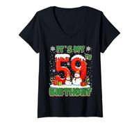 Donna It’s My 59th Birthday Christmas Snowman 59 Year Old Xmas Maglietta con Collo a V