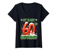 Donna It’s My 60th Birthday Christmas Snowman 60 Year Old Xmas Maglietta con Collo a V