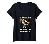 Donna It Was Me I Threw The sandiwch, Free DC Protest Fist Humor Maglietta con Collo a V