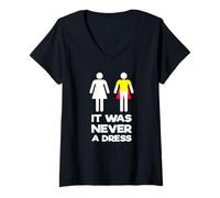 Donna It Was Never A Dress Camicia Femminismo Abbigliamento Uguaglianza di Genere Maglietta con Collo a V