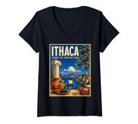 Donna Itaca Sta portando a casa Odissea di Omero Mitologia Greca Maglietta con Collo a V