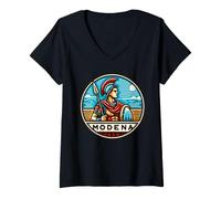 Donna Italia Gladiator Modena Maglietta con Collo a V
