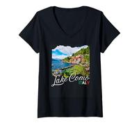 Donna Italia Lake Como Maglietta con Collo a V