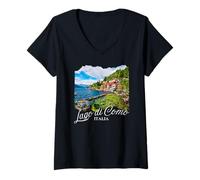 Donna Italia Lake Como Maglietta con Collo a V