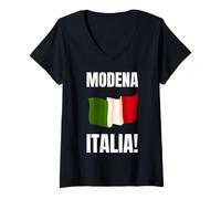 Donna Italia Modena Maglietta con Collo a V