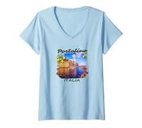 Donna Italia Portofino Ricordo/Portofino Maglietta con Collo a V