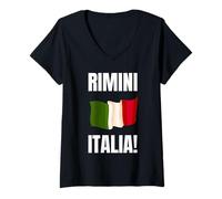 Donna Italia Rimini Maglietta con Collo a V