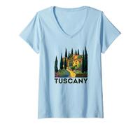 Donna Italia Toscana Maglietta con Collo a V